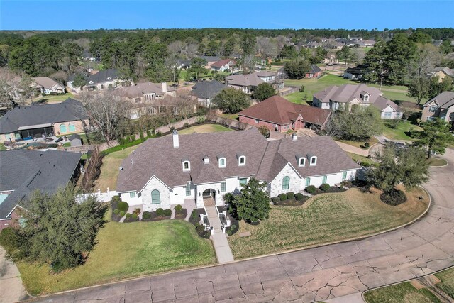 aerial view with a residential view