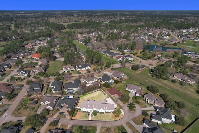 aerial view with a residential view