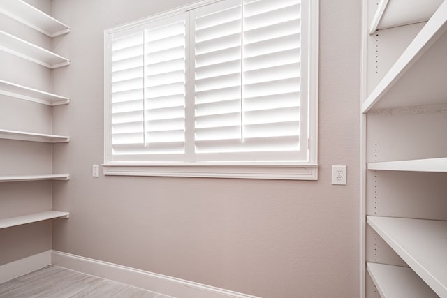 walk in closet featuring wood finished floors