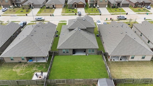 aerial view with a residential view