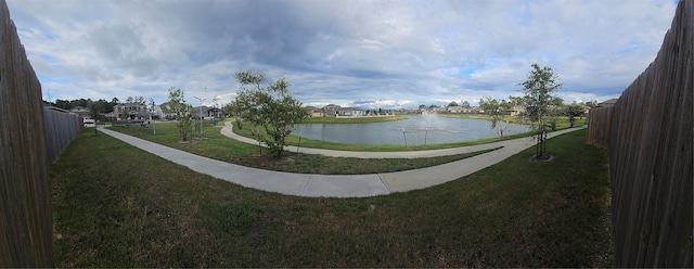 property view of water with fence