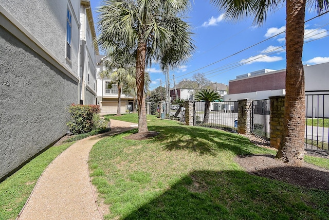 view of yard featuring fence