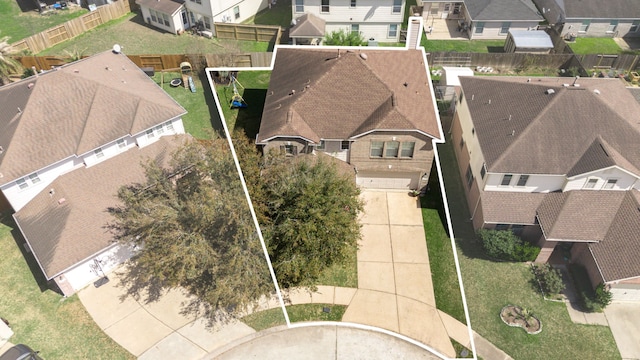 birds eye view of property featuring a residential view