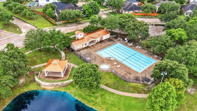 17614 Wind Mist Ln, Cypress, TX 77433 - aerial perspective of suburban area with a pool