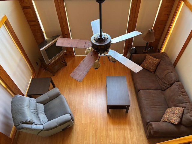 living area featuring wood finished floors