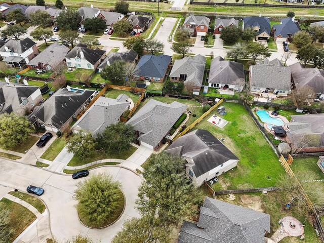 aerial view with a residential view