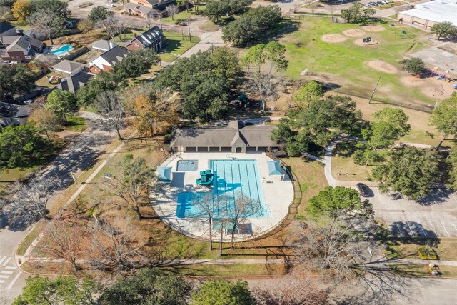 aerial view with a residential view