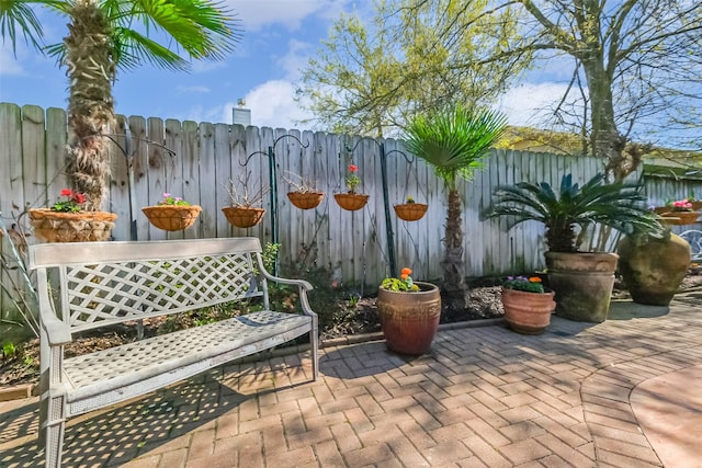 view of patio / terrace featuring a fenced backyard