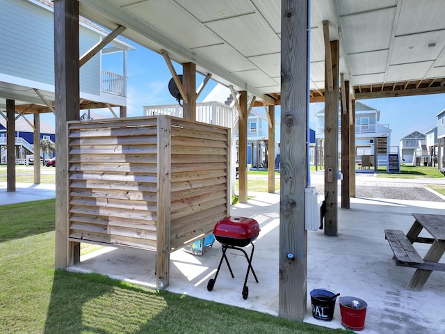 view of patio / terrace featuring a residential view