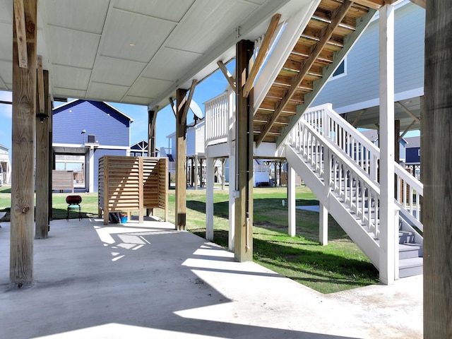 view of patio with stairs