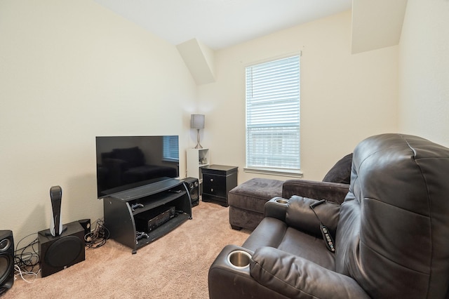 view of carpeted living area