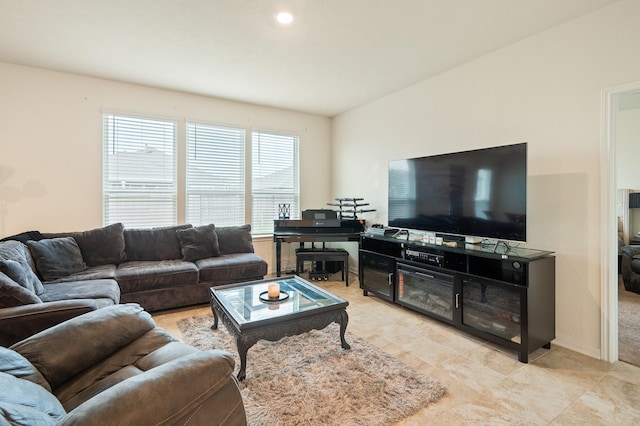 living area with baseboards