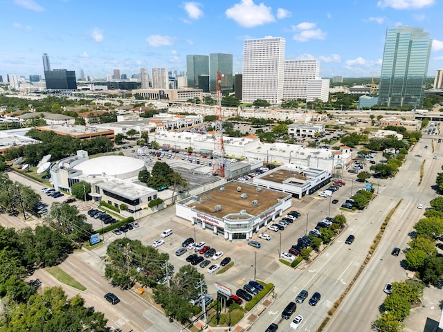 aerial view with a city view