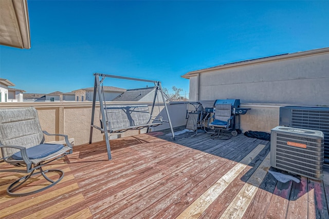 deck featuring central AC