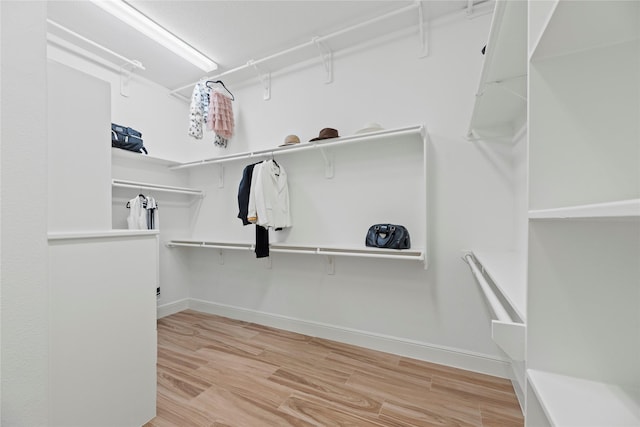 walk in closet featuring wood finished floors