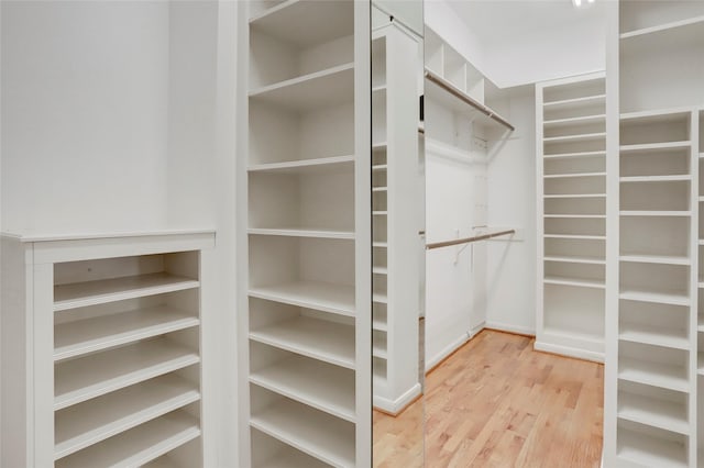 spacious closet with wood finished floors