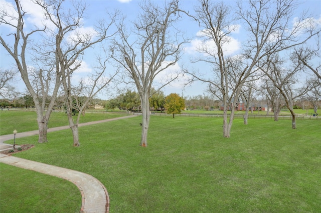 view of home's community with a lawn