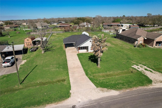 drone / aerial view featuring a residential view