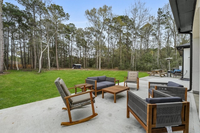 view of patio with outdoor lounge area