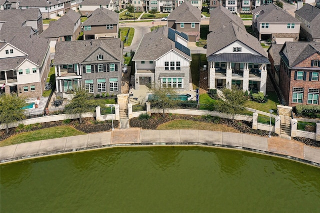 drone / aerial view with a residential view