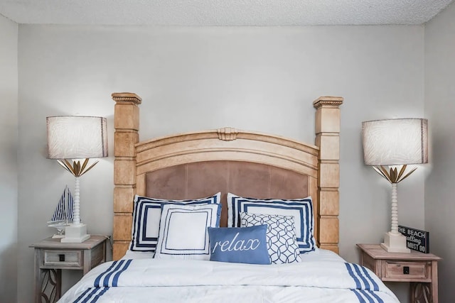 bedroom with a textured ceiling