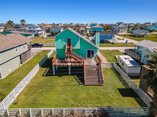 aerial view with a residential view