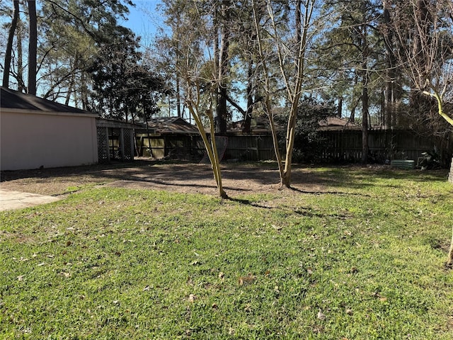 view of yard with fence