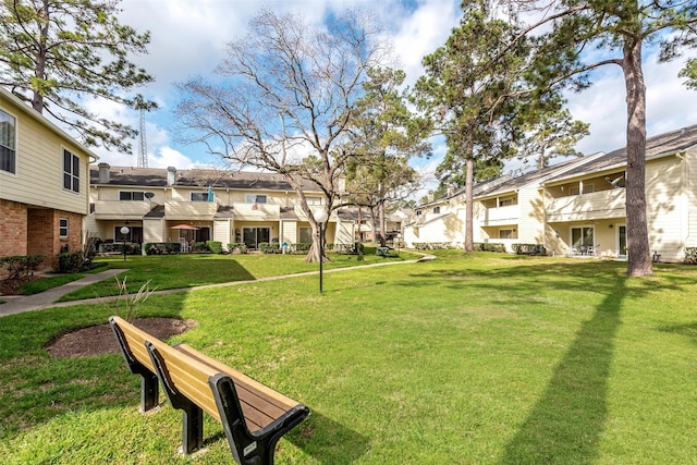 view of community with a lawn