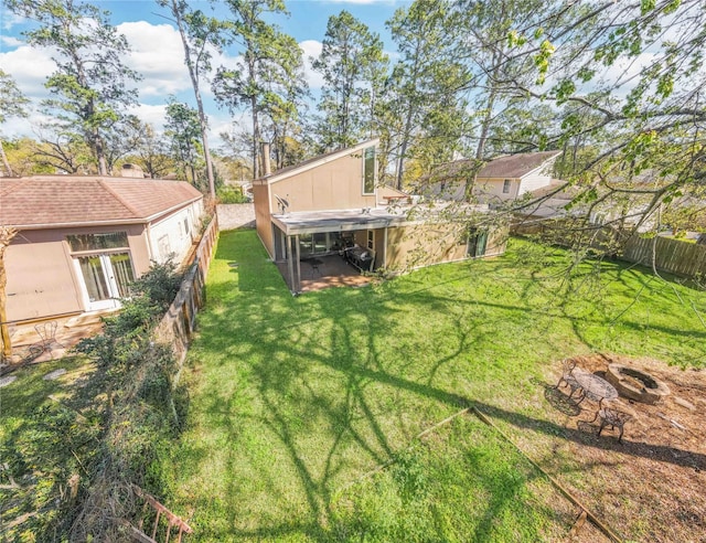 view of yard featuring fence