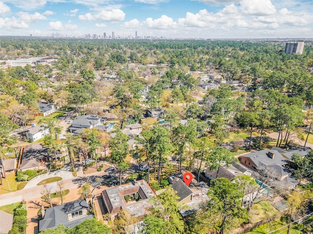 aerial view with a city view