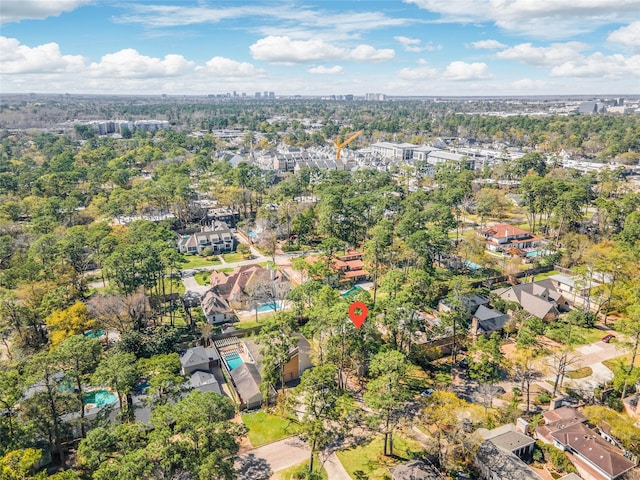 birds eye view of property with a residential view