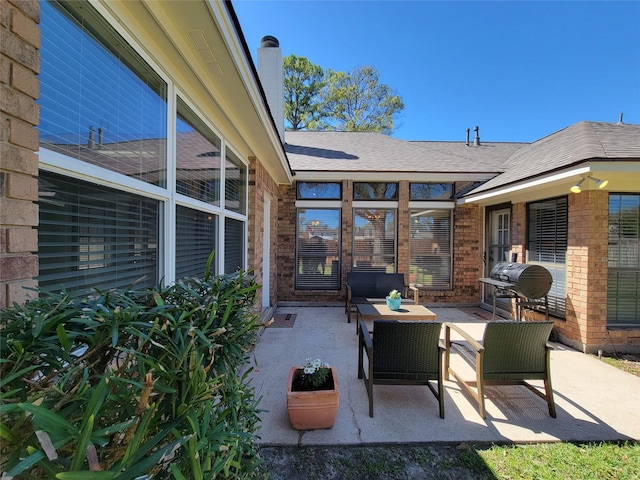 view of patio / terrace featuring a grill