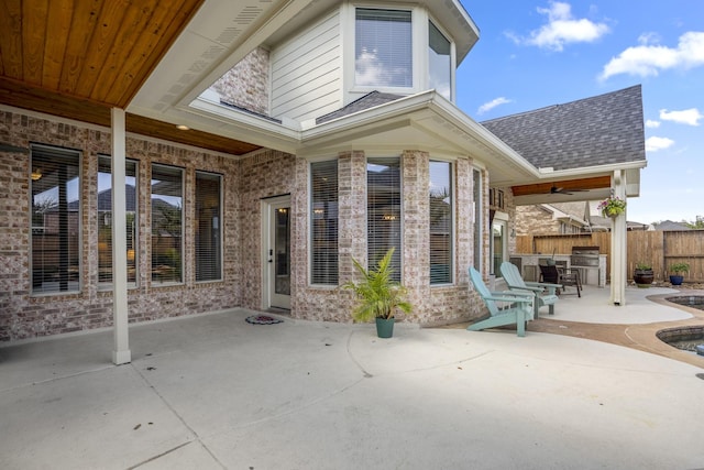 view of patio / terrace with fence