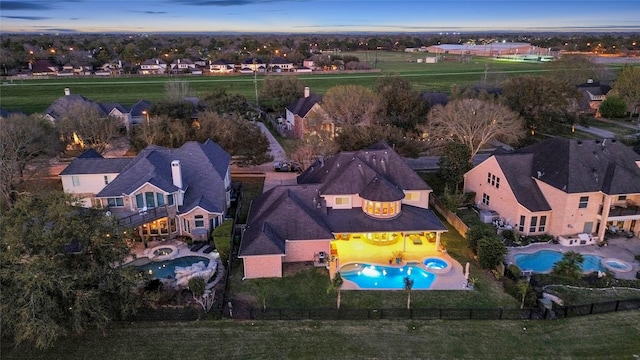 bird's eye view with a residential view