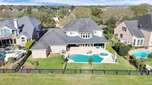 bird's eye view with a residential view