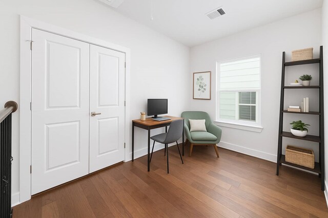 1239 W 23rd St Unit A, Houston, TX 77008 - office area with dark wood-style floors and baseboards