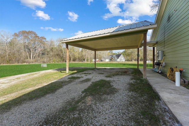 exterior space featuring a lawn