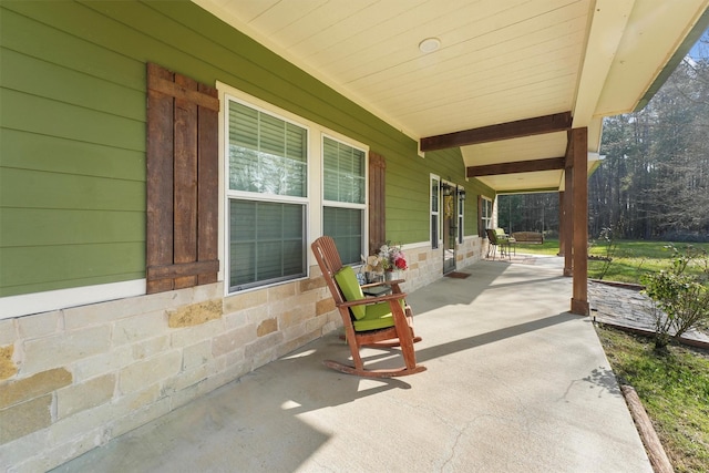 view of patio / terrace featuring covered porch