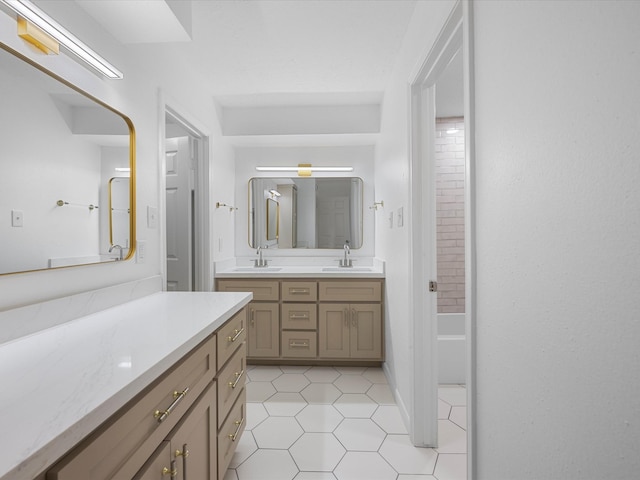 bathroom featuring vanity and tile patterned floors