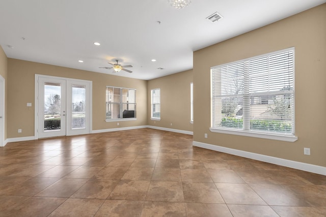 unfurnished living room featuring recessed lighting, baseboards, and a healthy amount of sunlight