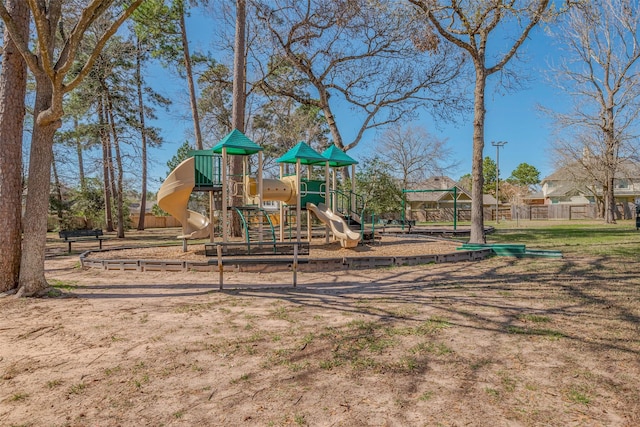 view of community jungle gym