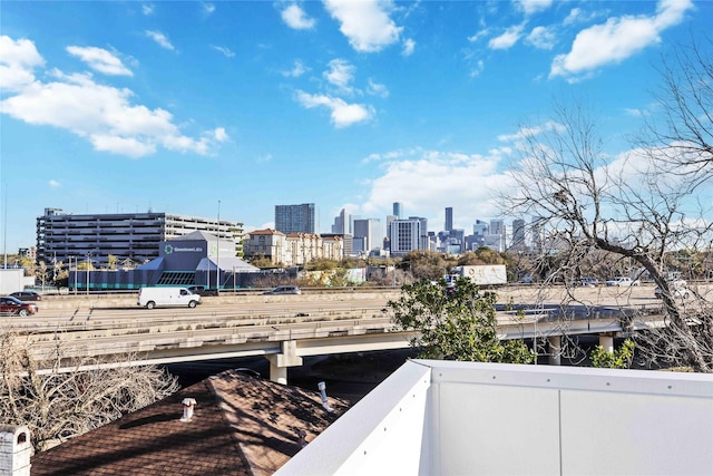 balcony with a view of city