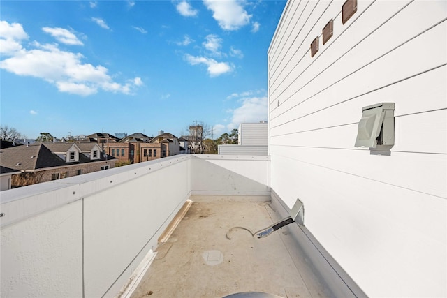 view of patio / terrace featuring a residential view and a balcony