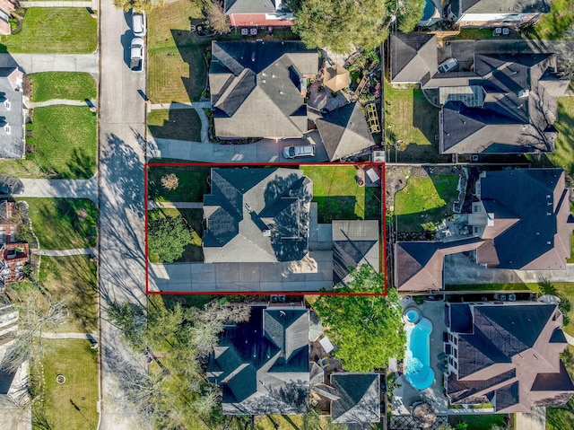 bird's eye view featuring a residential view