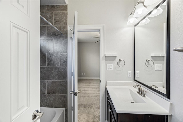 bathroom with vanity and shower / bathtub combination