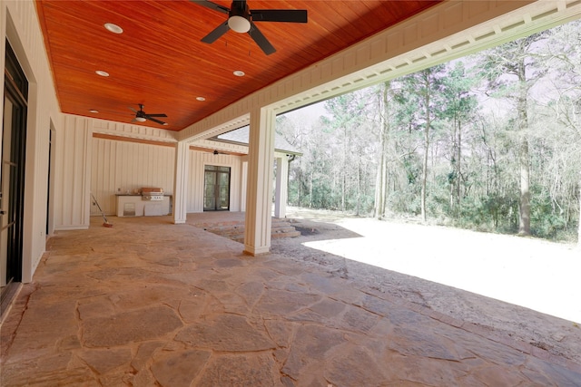 view of patio / terrace with a ceiling fan