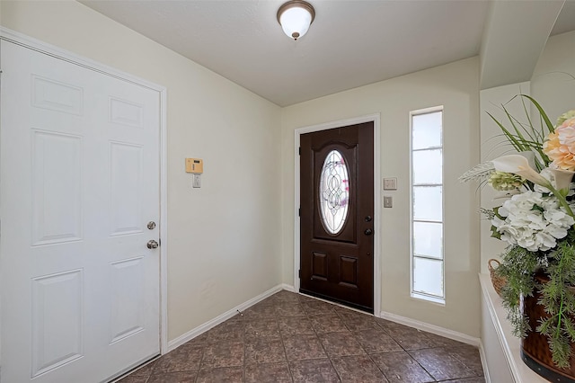 foyer with baseboards