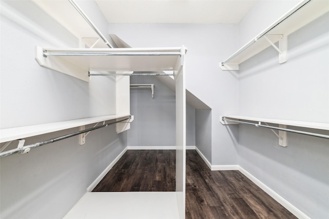 spacious closet with wood finished floors