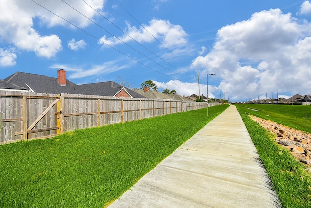 view of yard featuring fence