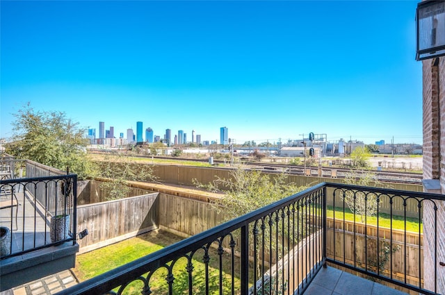 balcony featuring a city view